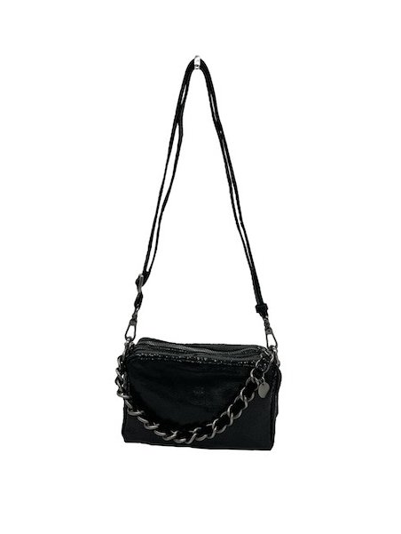 Mila Louise MAMA BB - CUIR DE VACHETTE - NOI sac zip chainette bandoulière mama bb Sacs à mains