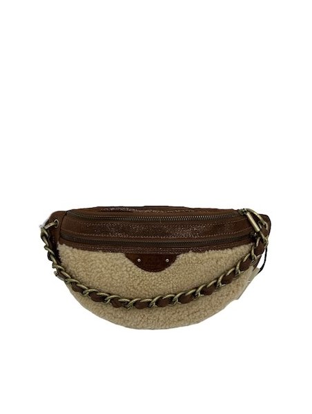 Mila Louise PETRA TVX - LAINE/CUIR - NUDE CO banane m shearling Sacs à mains