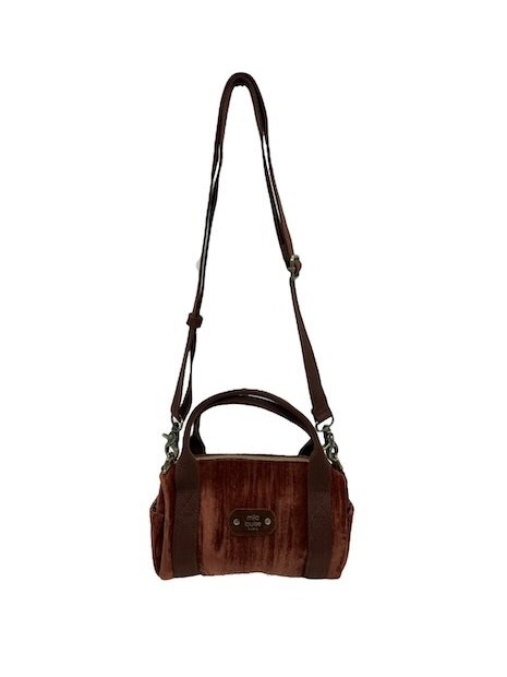 Mila Louise BEE VFR - TOILE/CUIR - COGNAC mini sac polochon mila louise  bee v sacs-a-mains