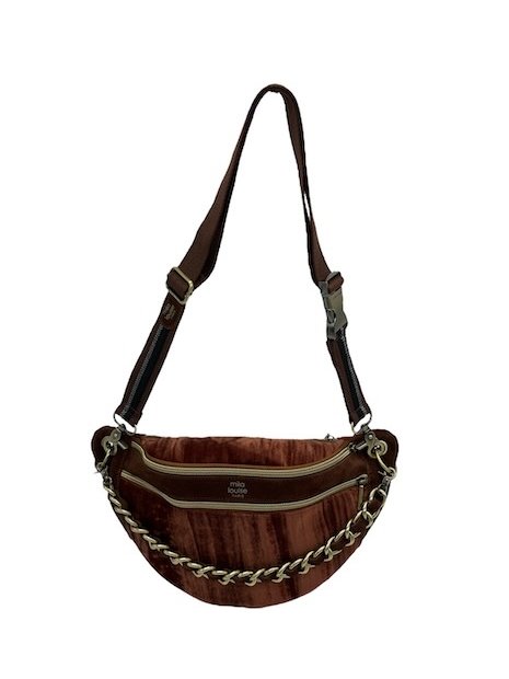 Mila Louise PETRA M VFR - TOILE/CUIR - COGNA banane m petra sacs-a-mains