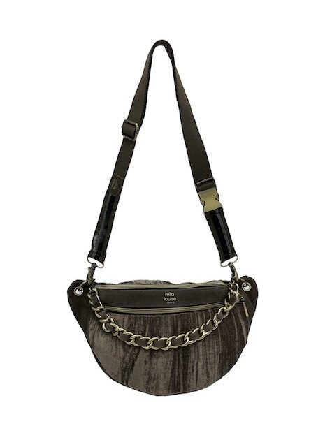 Mila Louise PETRA M VFR - TOILE/CUIR - TAUPE banane m petra sacs-a-mains