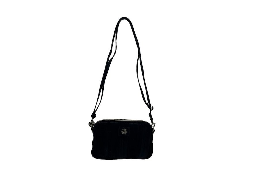Mila Louise TROTTY VFR - TOILE/CUIR - NOIR mini sac mila louise trotty vfr velours Sacs à mains