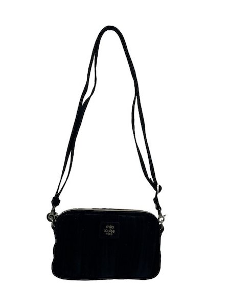 Mila Louise TROTTY VFR - TOILE/CUIR - NOIR mini sac mila louise trotty vfr velours Sacs à mains