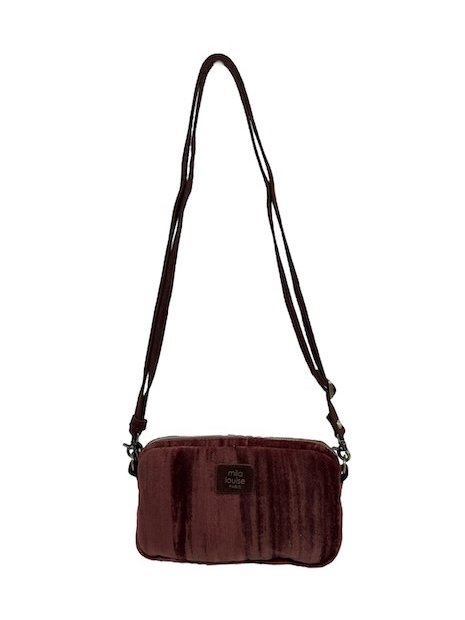 Mila Louise TROTTY VFR - TOILE/CUIR - COGNAC mini sac mila louise trotty vfr velours sacs-a-mains