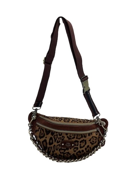 Mila Louise PETRA LP1 - TOILE/CUIR - COGNAC banane l petra sacs-a-mains