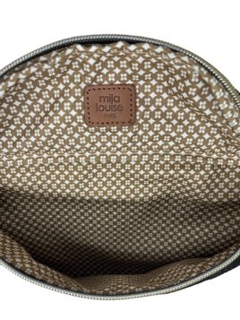 Mila Louise PETRA LP1 - TOILE/CUIR - NOIR/NU banane l petra Sacs à mains