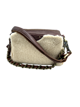 Mila Louise MAMA T - LAINE/CUIR - OCRE sac trotteur shearling mama Sacs à mains
