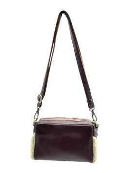 Mila Louise MAMA T - LAINE/CUIR - OCRE sac trotteur shearling mama Sacs à mains