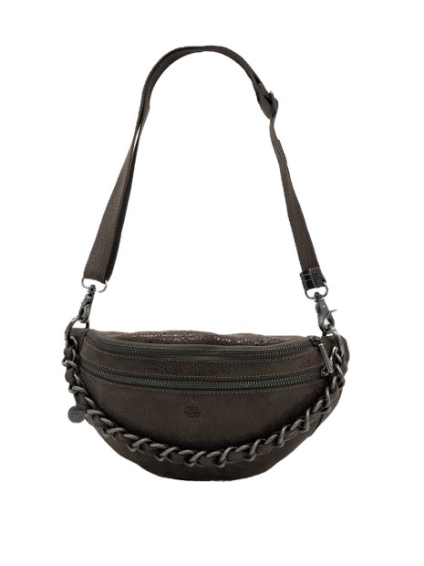 Mila Louise PETRA BB - TOILE/CUIR - TAUPE FU banane m petra sacs-a-mains