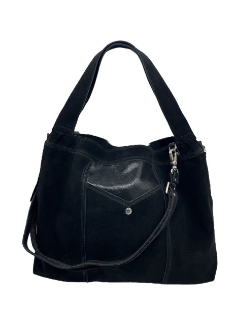 Mila Louise SHELL V - CUIR DE VACHETTE - NOI sac shopping porté épaule sac-a-main-shopping-toile-ou-cuir