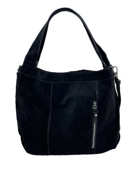 Mila Louise SHELL V - CUIR DE VACHETTE - NOI sac shopping porté épaule shopping