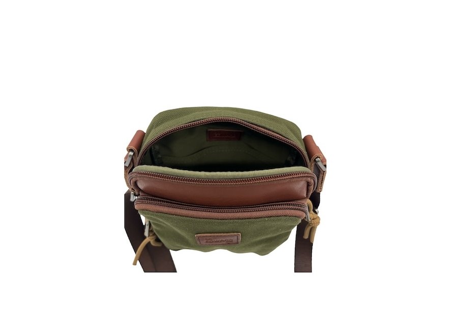 sir edward GAMMA - TOILE/CUIR - KAKI sac homme zip gamma sac h zip