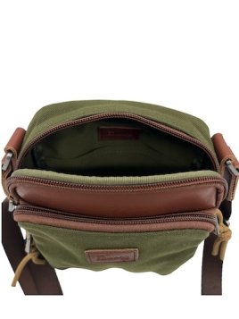 sir edward GAMMA - TOILE/CUIR - KAKI sac homme zip gamma sac h zip