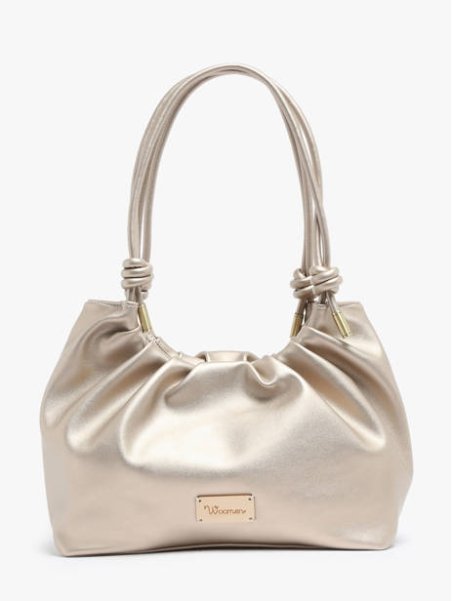 Woomen WAMR09 - POLYURÉTHANE - CHAMPAGN sac shopping froncé amarylis woomen shopping