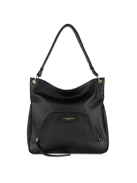 Lancaster 529-87 - CUIR DE VACHETTE - NOIR dune-sac a dos sacs-a-mains