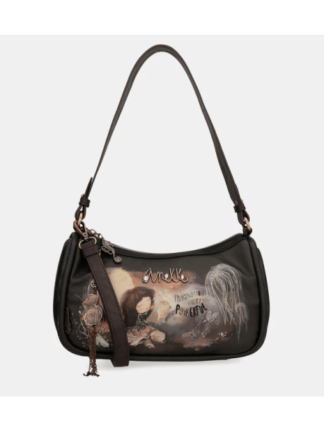 Anekke 39702-309 - POLYURÉTHANE - NOIR sac baguette sacs-a-mains