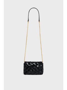 Gerard Darel LE MINI FANY/466 - SEQUIN - NOIR sac rabat s gérard darel le mini fanny Sacs à mains