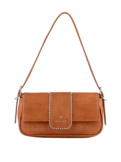 MIA &  JOY MJ2058 - POLYURÉTHANE - CAMEL sac porté épaule à rabat sacs-a-mains