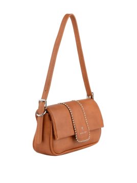 MIA & JOY MJ2058 - POLYURÉTHANE - CAMEL sac porté épaule à rabat Sacs à mains