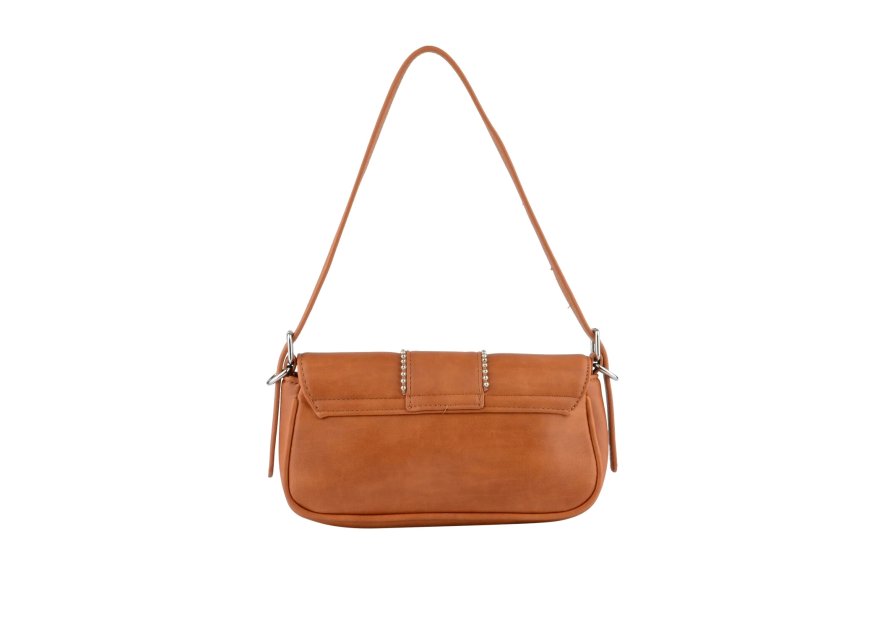 MIA & JOY MJ2058 - POLYURÉTHANE - CAMEL sac porté épaule à rabat Sacs à mains