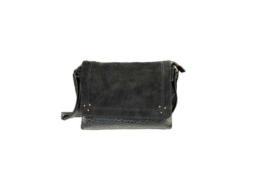 MIA & JOY MJ2153 - CUIR/ TEP - NOIR bsesace à rabat Sacs à mains