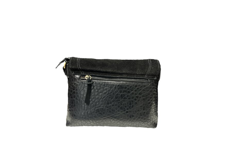 MIA & JOY MJ2153 - CUIR/ TEP - NOIR bsesace à rabat Sacs à mains