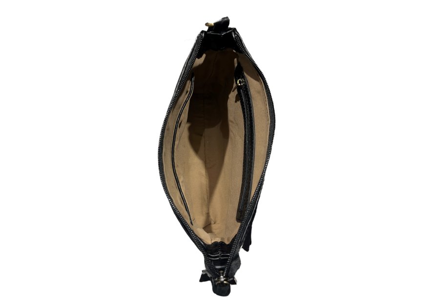 MIA & JOY MJ2153 - CUIR/ TEP - NOIR bsesace à rabat Sacs à mains