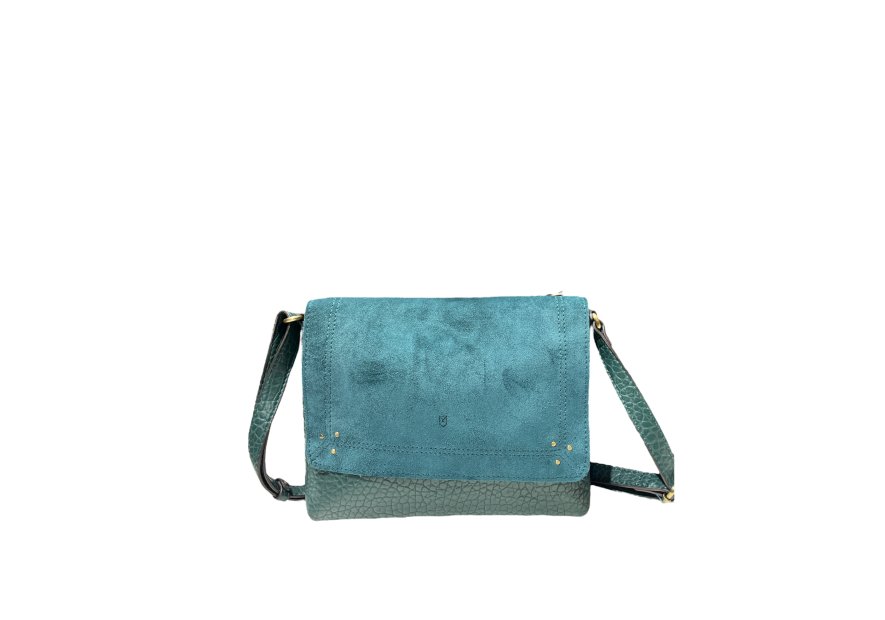 MIA & JOY MJ2153 - CUIR/ TEP - FORÊT bsesace à rabat Sacs à mains