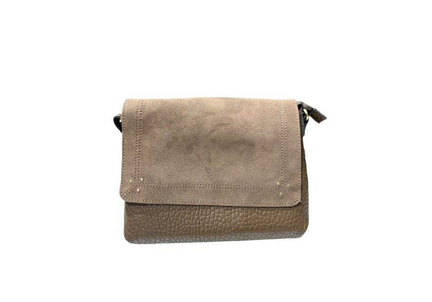 MIA & JOY MJ2153 - CUIR/ TEP - MARRON bsesace à rabat Sacs à mains