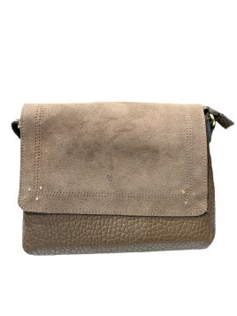 MIA & JOY MJ2153 - CUIR/ TEP - MARRON bsesace à rabat Sacs à mains