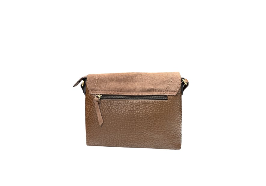 MIA & JOY MJ2153 - CUIR/ TEP - MARRON bsesace à rabat Sacs à mains