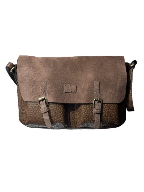 MIA &  JOY MJ2155 - CUIR/ TEP - MARRON sac rabat gibecière betsy sacs-a-mains