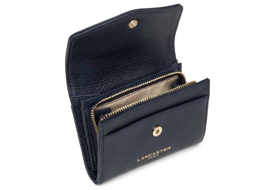 Lancaster 129-19 - CUIR DE VACHETTE - BLEU porte monnaie rabat pm dune lancaster Porte-monnaie Femme