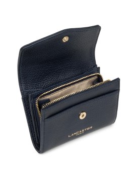 Lancaster 129-19 - CUIR DE VACHETTE - BLEU porte monnaie rabat pm dune lancaster Porte-monnaie Femme