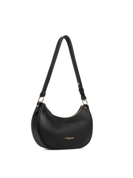 Lancaster 480-070 - CUIR DE VACHETTE - NOI sac besace demi lune milano aria Sacs à mains