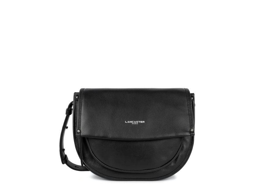 Lancaster 576-002 - CUIR DE VACHETTE - NOI sac bandoulière rabat soft selma lancaster Sacs à mains