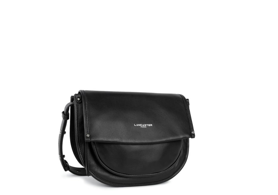Lancaster 576-002 - CUIR DE VACHETTE - NOI sac bandoulière rabat soft selma lancaster Sacs à mains