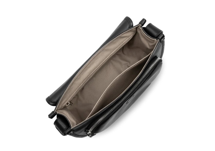 Lancaster 576-002 - CUIR DE VACHETTE - NOI sac bandoulière rabat soft selma lancaster Sacs à mains