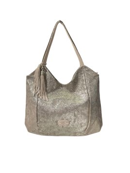 Mila Louise NAOMI CU - TOILE ET CUIR - CRÈME cabas porté épaule naomi de mila louise shopping