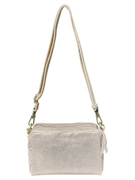 Mila Louise MAMA W - CUIR DE VACHETTE - ROSÉ trotteur double zip tressé mama w de mila louise Sacs à mains