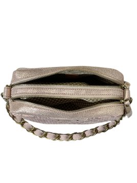 Mila Louise MAMA W - CUIR DE VACHETTE - ROSÉ trotteur double zip tressé mama w de mila louise Sacs à mains