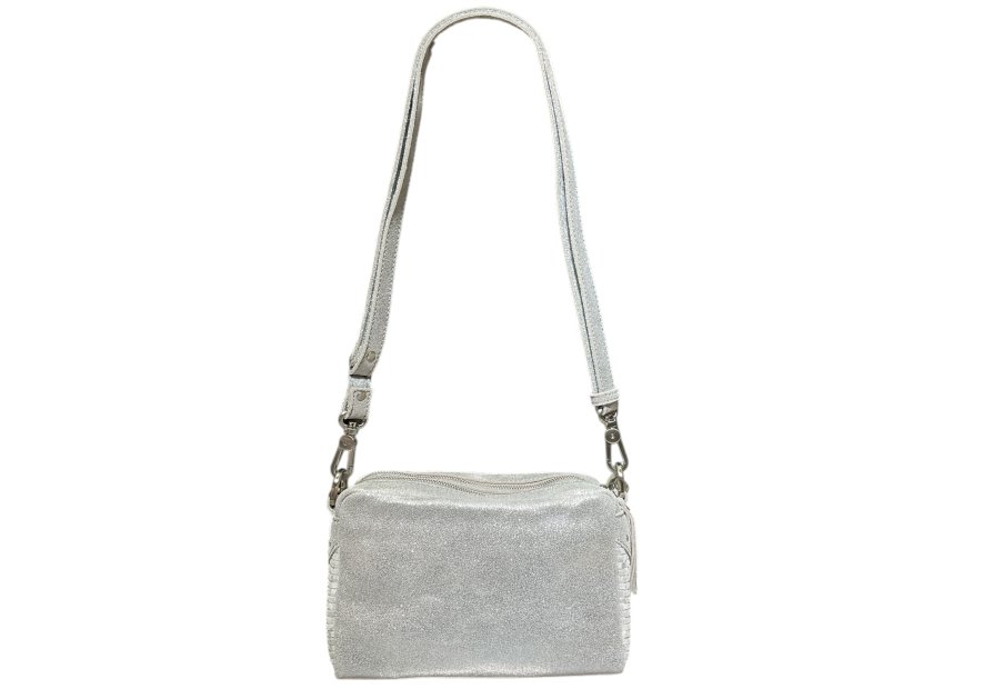 Mila Louise MAMA W - CUIR DE VACHETTE - SILV trotteur double zip tressé mama w de mila louise Sacs à mains