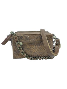 Mila Louise MAMA W - CUIR DE VACHETTE - CAME trotteur double zip tressé mama w de mila louise Sacs à mains