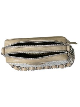 Mila Louise MAMA W - CUIR DE VACHETTE - CRÈM trotteur double zip tressé mama w de mila louise Sacs à mains