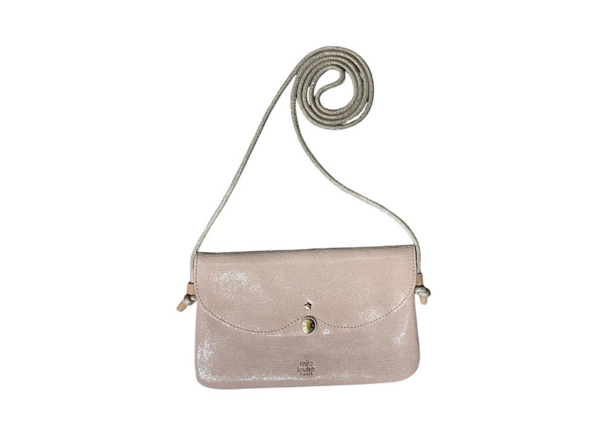 Mila Louise OLCA RP - TOILE ET CUIR - ROSE pochette à rabat olca de mila louise Sacs à mains