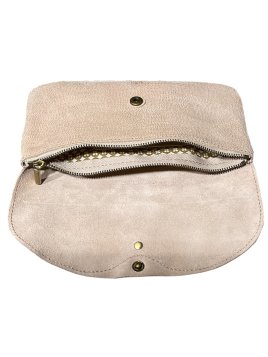Mila Louise OLCA RP - TOILE ET CUIR - ROSE pochette à rabat olca de mila louise Sacs à mains