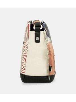 Anekke 40703-184 - POLYURÉTHANE - NOIR sac bandoulière imprimé 3 compartiments alma Sacs à mains