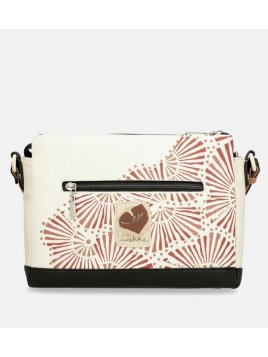 Anekke 40703-184 - POLYURÉTHANE - NOIR sac bandoulière imprimé 3 compartiments alma Sacs à mains