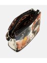 Anekke 40703-184 - POLYURÉTHANE - NOIR sac bandoulière imprimé 3 compartiments alma sacs-a-mains