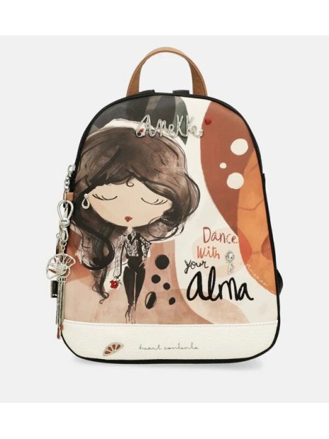 Anekke 40705-044 - POLYURÉTHANE - NOIR sac à dos alma 3 compartiments sacs-a-mains